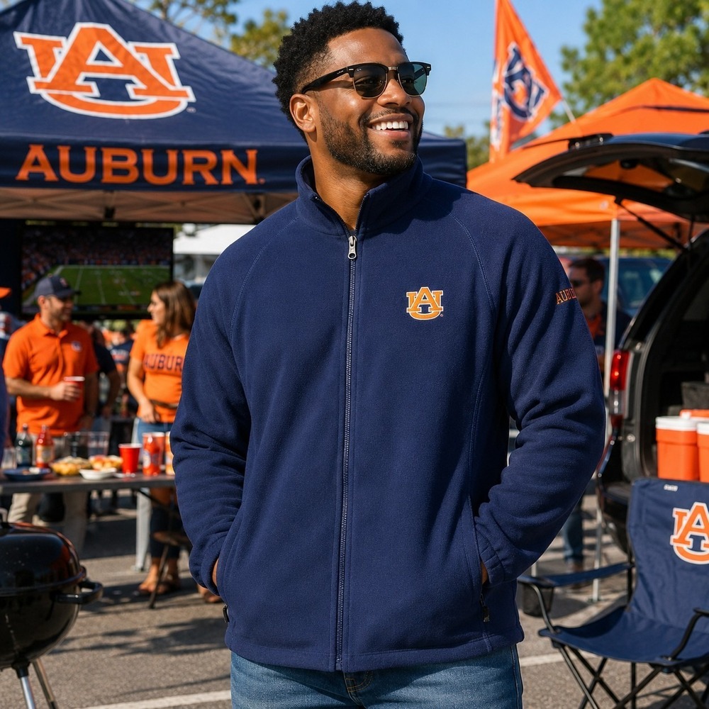 Auburn University AU Tigers Men's Medium Fleece Jacket NCAA Fandom Tailgate SEC
